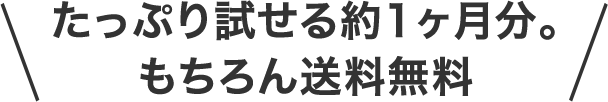 たっぷり試せる約１ヶ月分。もちろん送料無料